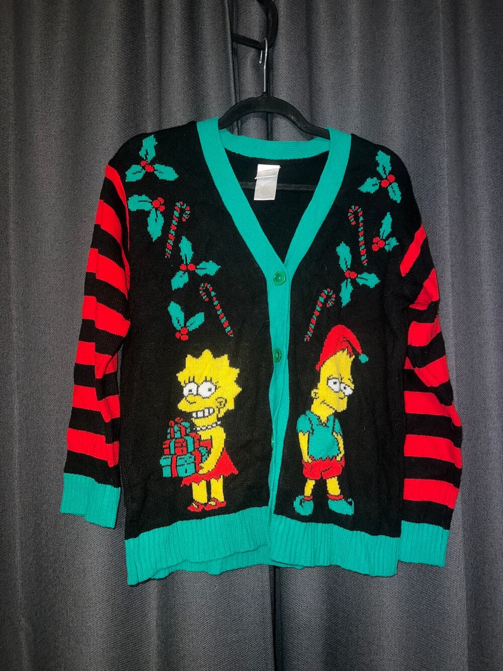 Ugly Christmas Sweater Xmas Cardigan Size Small Simpsons